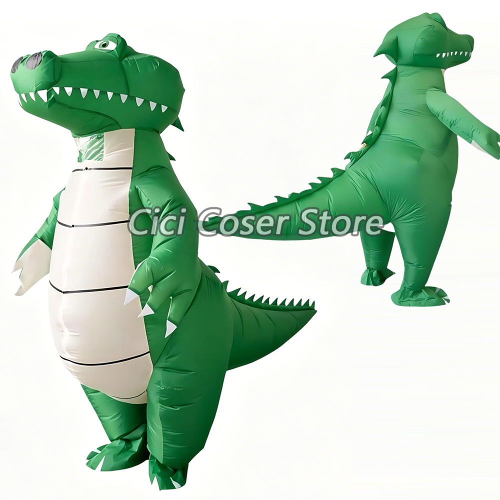 Inflatable Dinosaur Costume Adult - อะนิเมะฮาโลวีนคอสเพลย์ชุดไดโนเสาร์จระเข้แบบเป่าลมคริสต์มาสปาร์ตี้คาร์นิวัลแฟนซีเดรสอัพเสื้อผ้าแบบเป่าลมผู้ใหญ่