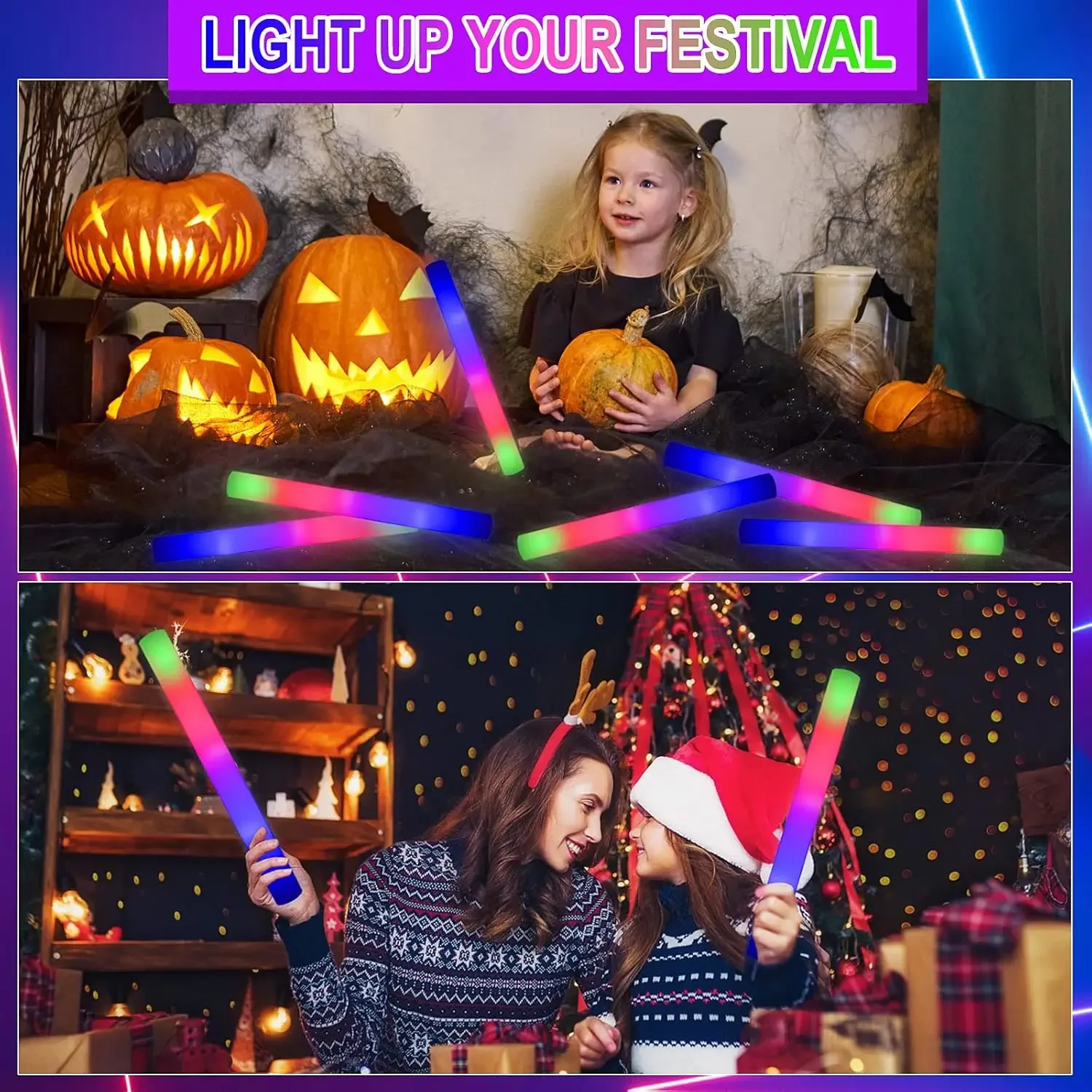 แท่งไฟ LED โฟมเรืองแสง 1Z-50PC - Flashing Led Foam Sticks Party บทวิจารณ์และราคา