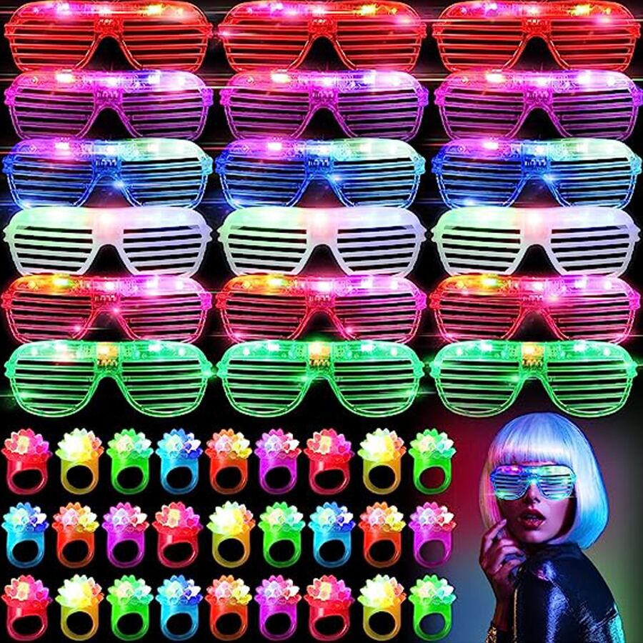 10-50PCS LEDแว่นตาLight Upแว่น - Glow In The Dark Party Glasses บทวิจารณ์และราคา