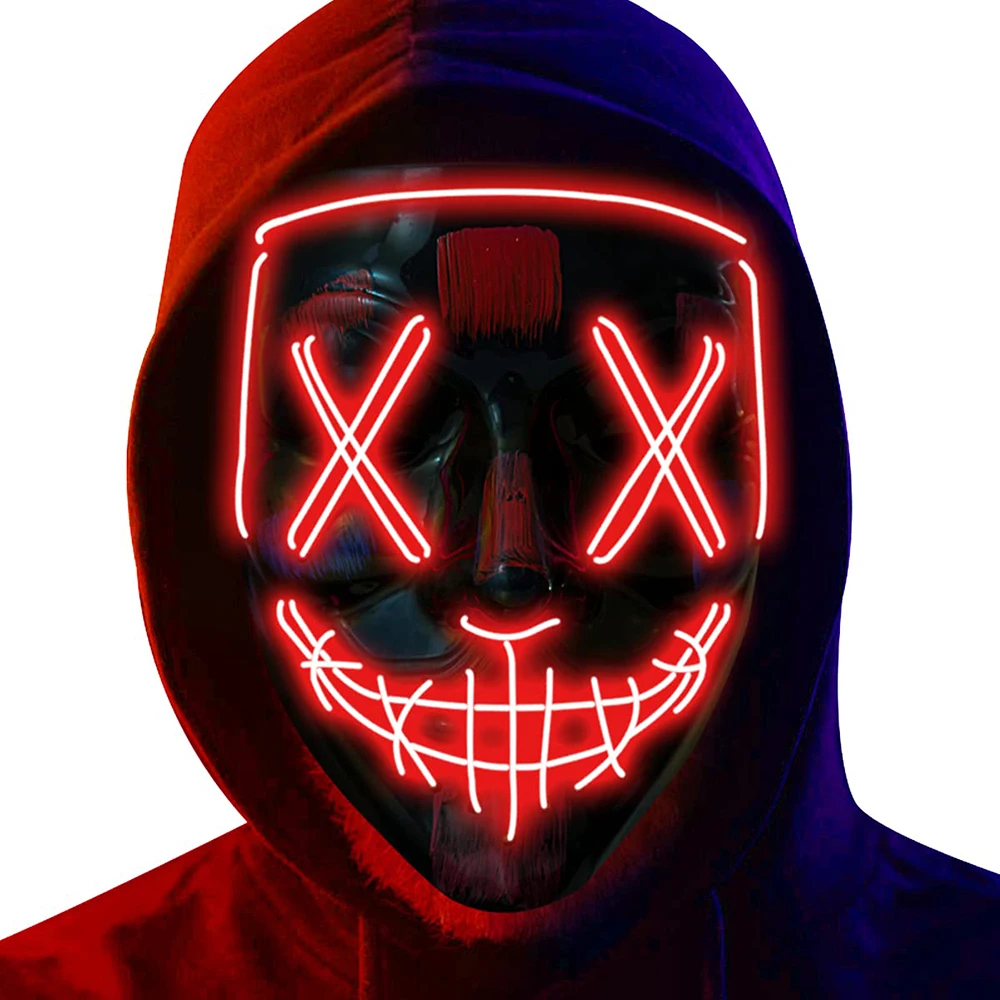หน้ากากฮาโลวีนสำหรับผู้ใหญ่และ - Led Purge Mask Halloween บทวิจารณ์และราคา
