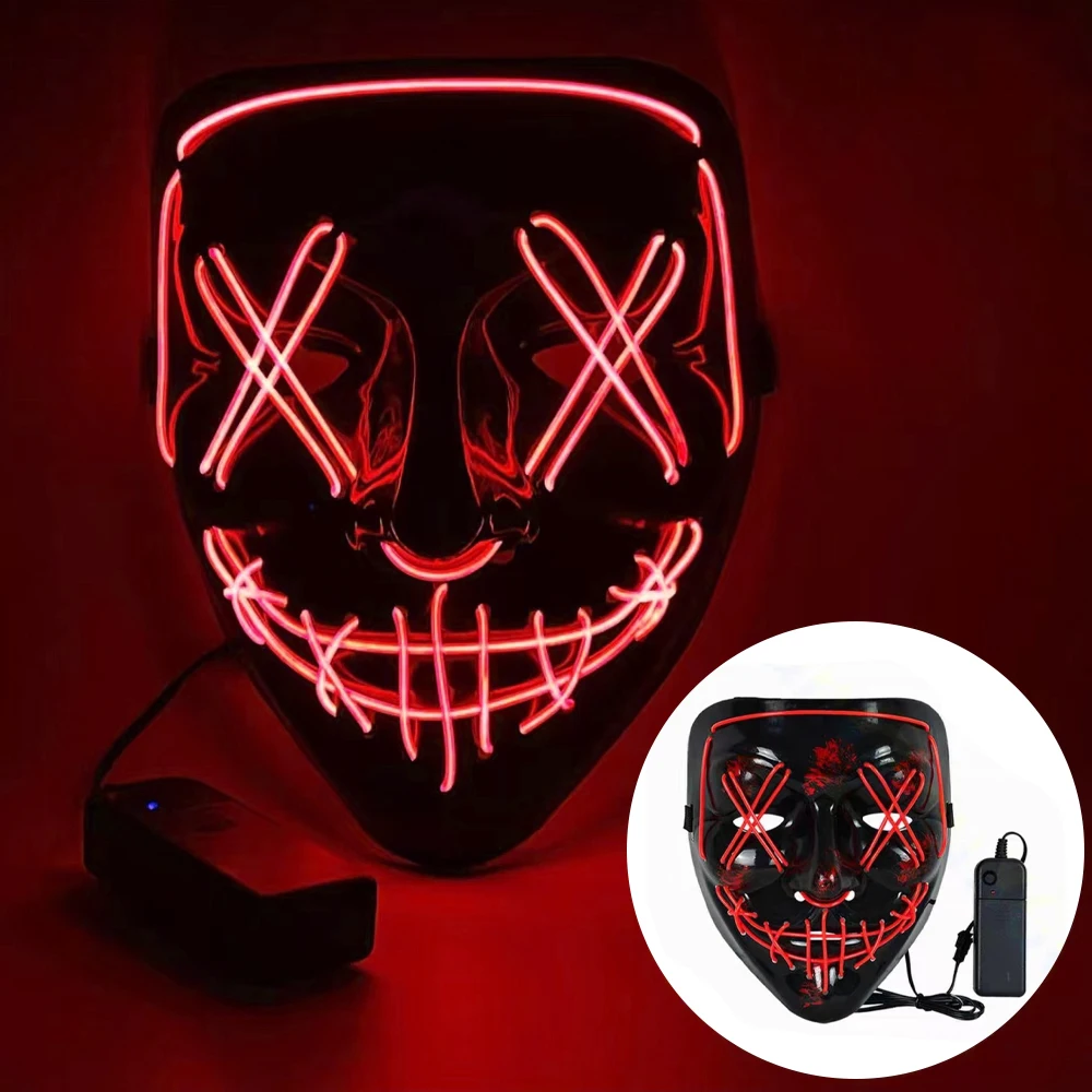 หน้ากากฮาโลวีนสำหรับผู้ใหญ่และ - Led Purge Mask Halloween บทวิจารณ์และราคา