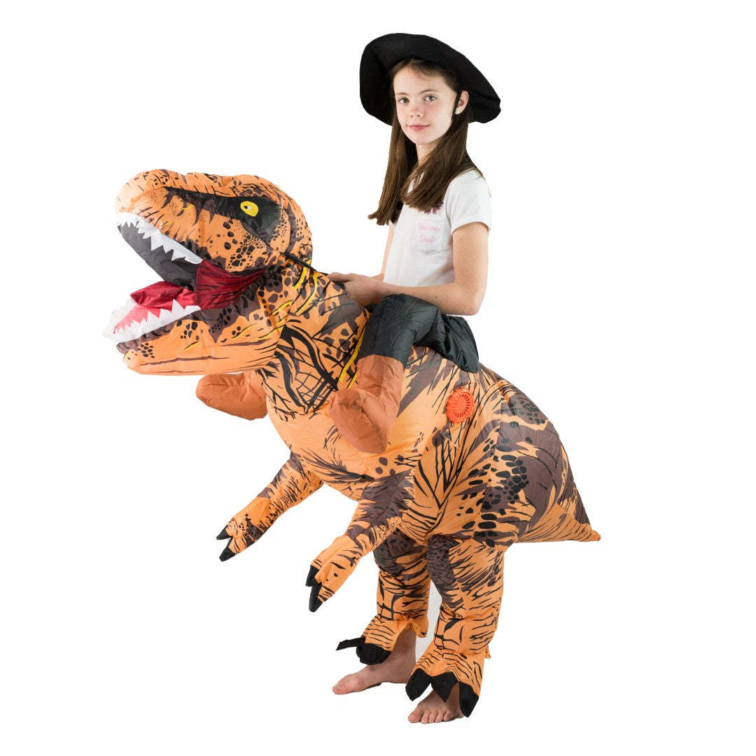 ผู้ใหญ่ตลกขี่ไดโนเสาร์สีน้ําตา - Inflatable Dinosaur Costume Adult บทวิจารณ์และราคา