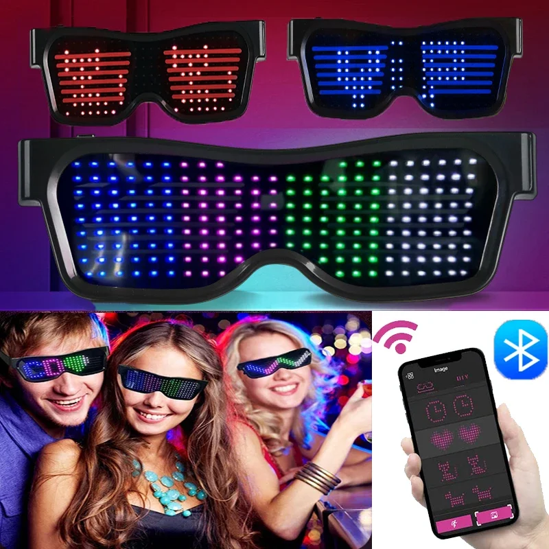 ที่พูดได้หลายภาษา LED แว่นตาบล - Glow In The Dark Party Glasses บทวิจารณ์และราคา