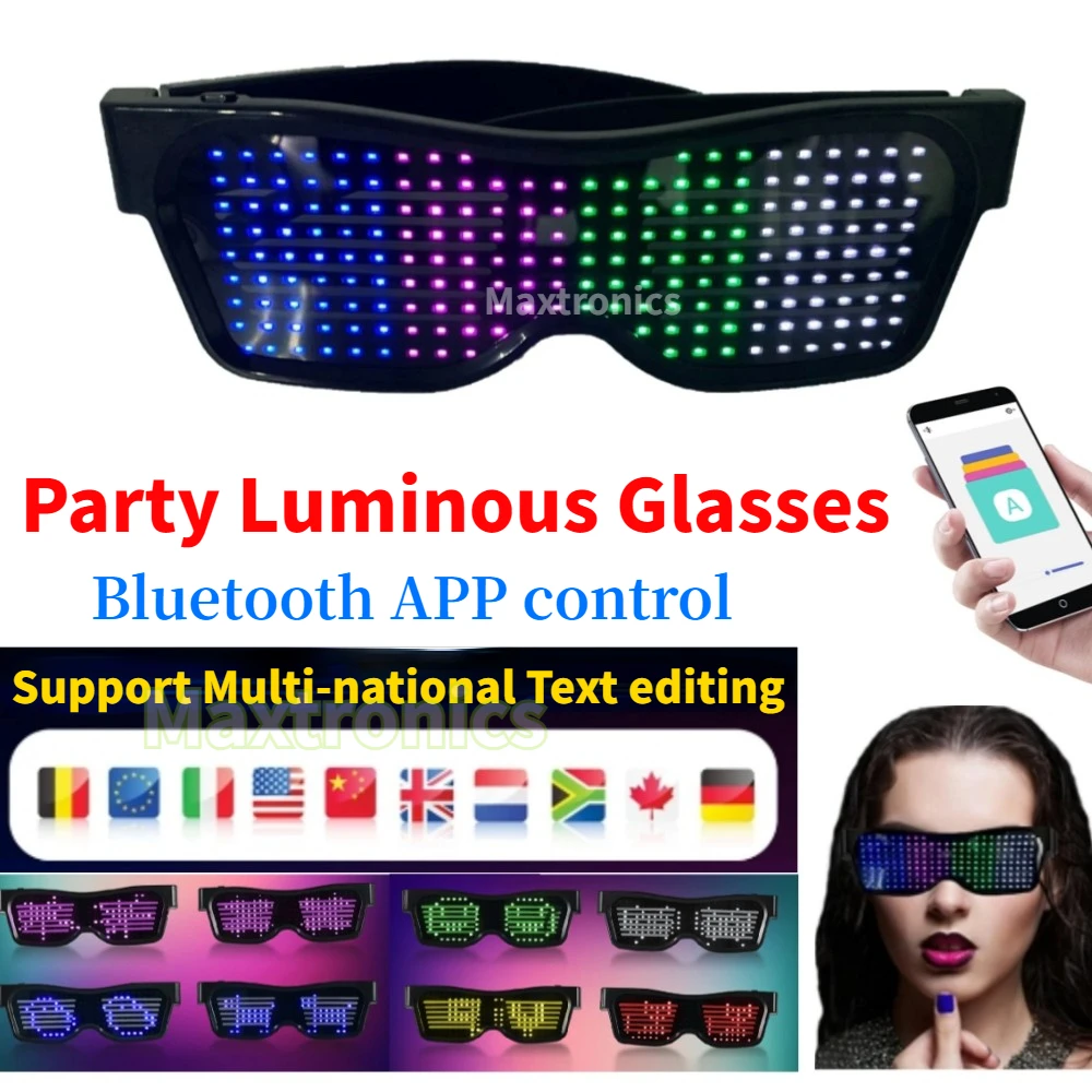 ที่พูดได้หลายภาษา LED แว่นตาบล - Glow In The Dark Party Glasses บทวิจารณ์และราคา